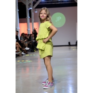 Dievčenské šaty - JANA POLAK-Frill girl limet Zelená 116/122 3