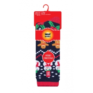 Pánske ponožky - HEAT HOLDERS-MENS 1 PR LITE CHRISTMAS SOCKS 4-8 FESTIVE FUN-FESTIVE  FAIR Modrá 39/45 1