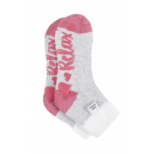 Dámske ponožky - HEAT HOLDERS-LADIES LOUNGE SOCKS - FEATHER TOP-TWIST - LIGHT GREY Šedá 37/42 1