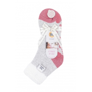 Dámske ponožky - HEAT HOLDERS-LADIES LOUNGE SOCKS - FEATHER TOP-TWIST - LIGHT GREY Šedá 37/42 2