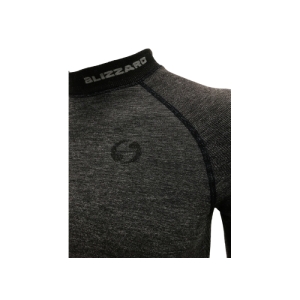 Pánske termo tričko s dlhým rukávom - BLIZZARD-SHORT CUT-Mens long sleeve, merino wool, anthracite-20/21 Šedá M/L 3