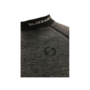 Pánske termo tričko s dlhým rukávom - BLIZZARD-SHORT CUT-Mens long sleeve, merino wool, anthracite-20/21 Šedá M/L 4