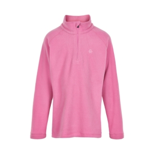 Dievčenská lyžiarska flisová mikina - COLOR KIDS-Fleece pulli, Solid-Fuchsia Pink Ružová 110