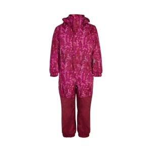 Dievčenský zimný overal - COLOR KIDS-Coverall AOP, AF 10.000-Beet Red Ružová 98