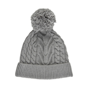 Zimná čiapka - COLOR KIDS-Cable knit recycle Hat -Light Grey Melange Šedá 52cm