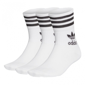 Ponožky - ADIDAS ORIGINALS-MID CUT CRW SCK-WHITE/BLACK 3 PCK Biela 40/42