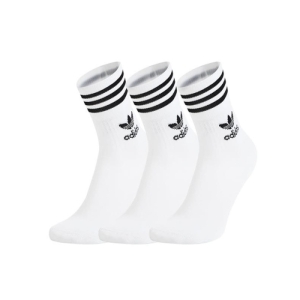 Ponožky - ADIDAS ORIGINALS-MID CUT CRW SCK-WHITE/BLACK 3 PCK Biela 40/42 1
