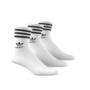 Ponožky - ADIDAS ORIGINALS-MID CUT CRW SCK-WHITE/BLACK 3 PCK Biela 40/42 3
