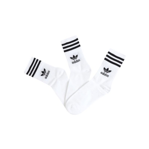 Ponožky - ADIDAS ORIGINALS-MID CUT CRW SCK-WHITE/BLACK 3 PCK Biela 40/42 4