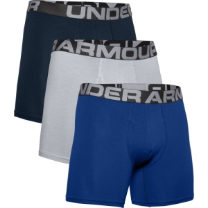 Pánske boxerky - UNDER ARMOUR-UA Charged Cotton 6in 3 Pack-BLU Modrá S