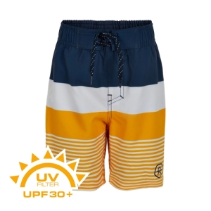 Chlapčenské plavky - COLOR KIDS-Swim shorts stripes UPF 30+ Saffron Modrá 116