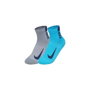 Bežecké ponožky - NIKE-U NK MLTPLIER ANKLE 2PR_Grey/Blue Mix 34/38