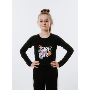 Dievčenské tričko s dlhým rukávom - AUTHORITY KIDS-T-POWER black Čierna 152/158