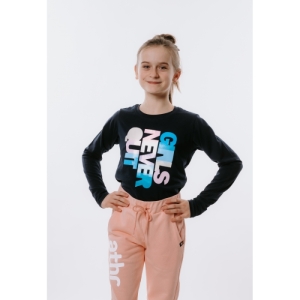 Dievčenské tričko s dlhým rukávom - AUTHORITY KIDS-T-NEVER navy Modrá 152/158