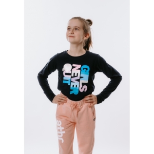 Dievčenské tričko s dlhým rukávom - AUTHORITY KIDS-T-NEVER navy Modrá 152/158 1