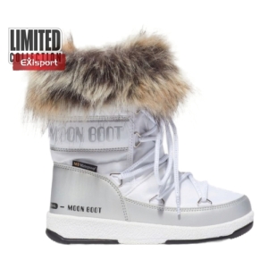 Detské členkové zimné topánky - MOON BOOT-Monaco Low WP Girl white/silver Biela 34