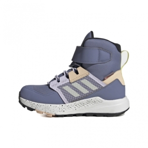 Juniorská vysoká turistická obuv - ADIDAS-Terrex Trailmaker High Cold.Rdy orbvio/wonwhi/halblu Modrá 39 1/3 2