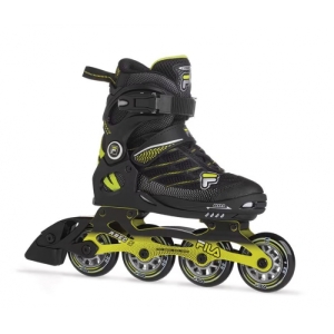 Juniorské kolieskové korčule - FILA SKATES-WIZY ALU BLACK/LIME Čierna 32/35 2022