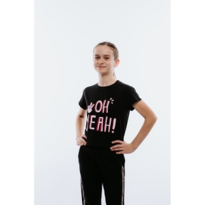 Dievčenské tričko s krátkym rukávom - AUTHORITY KIDS-T-COL G black Čierna 152/158