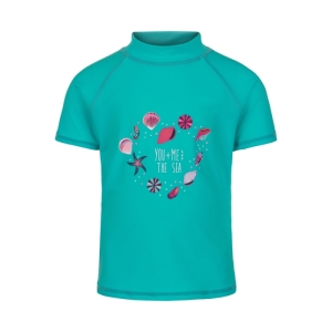Dievčenské tričko na kúpanie - COLOR KIDS-T-shirt w. print-atlantis Modrá 152 1