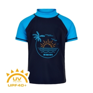 Chlapčenské tričko na kúpanie - COLOR KIDS-T-shirt w. print-dress blues Modrá 140