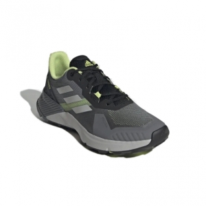 Pánska bežecká trailová obuv - ADIDAS-Terrex Soulstride grey four/grey two/pulse lime Šedá 46