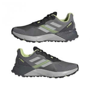 Pánska bežecká trailová obuv - ADIDAS-Terrex Soulstride grey four/grey two/pulse lime Šedá 46 4