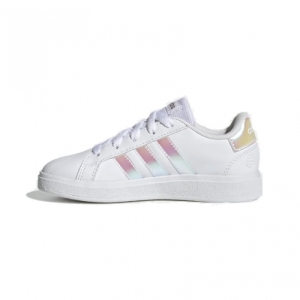 Dievčenská rekreačná obuv - ADIDAS-Grand Court 2.0 K cloud white/iridescent/cloud white Biela 40 2