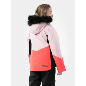 Dievčenská lyžiarska bunda - 4F-GIRLS SKI JACKET JKUDN003-56S-LIGHT PINK Ružová 164 1