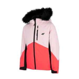 Dievčenská lyžiarska bunda - 4F-GIRLS SKI JACKET JKUDN003-56S-LIGHT PINK Ružová 164 4