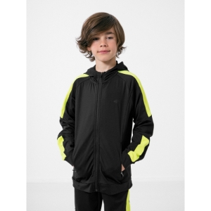 Chlapčenská tréningová mikina so zipsom - 4F-BOYS FUNCTIONAL SWEATSHIRT JBLMF001-20S-DEEP BLACK I Čierna 146/152