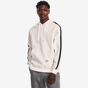 Pánska tréningová mikina s kapucňou - UNDER ARMOUR-UA Essential Heritage Fleece HD-WHT-1373813-112 Biela L