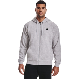 Pánska tréningová mikina so zipsom - UNDER ARMOUR-UA Rival Fleece FZ Hoodie-GRY-1357111-011 Šedá L