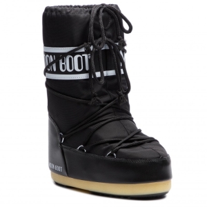 Detské vysoké zimné topánky - MOON BOOT-Icon Nylon K black Čierna 23/26