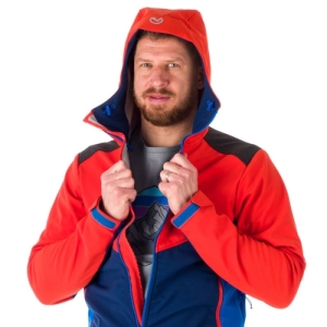 Pánska turistická softshellová bunda - NORTHFINDER-DYLAN-430-redblue Červená XXL 4