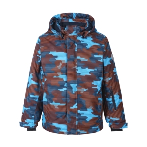 Chlapčenská lyžiarska bunda - COLOR KIDS-Ski jacket AOP, AF 10.000, blue Modrá 128