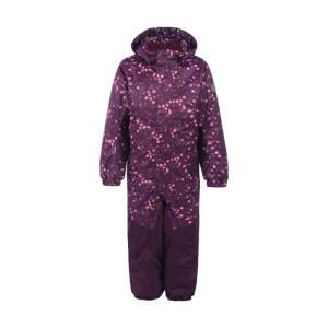 Dievčenský zimný overal - COLOR KIDS-Coverall AOP, AF 10.000, grape wine Fialová 122