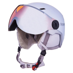 Dámska lyžiarska prilba so štítom - BLIZZARD-W2W Double Visor ski helmet, white matt, orange lens, mirror Biela 56/59 cm 2022