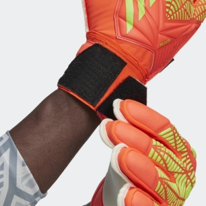 Futbalové brankárske rukavice - ADIDAS-Predator Edge Solar Red/Team Solar Green Červená 12 4