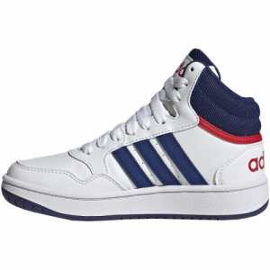Chlapčenská rekreačná obuv - ADIDAS-Hoops 3.0 Mid cloud white/victory blue/better scarlet Biela 40 1