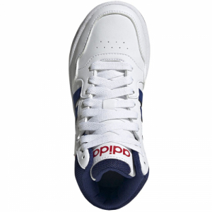 Chlapčenská rekreačná obuv - ADIDAS-Hoops 3.0 Mid cloud white/victory blue/better scarlet Biela 40 2