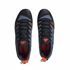 Pánska nízka turistická obuv - ADIDAS-Terrex Swift Solo 2 wonder steel/core black/impact orange Modrá 46 4