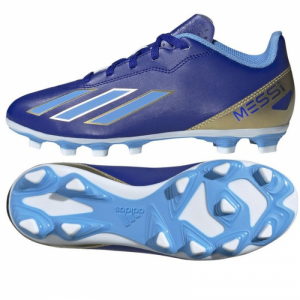 Chlapčenské futbalové kopačky outdoorové - ADIDAS-X Crazyfast Messi K FG lucid blue/blue burst/cloud white Modrá 35 5