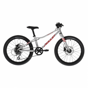 Detský horský bicykel - AMULET-20 Youngster SH, alu brushed transparent/red Červená 20" 20" 2023