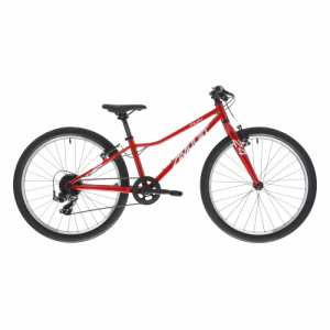 Juniorský horský bicykel - AMULET-24 Fun SH, cherry red/silver, 2023 Červená 24" 24"