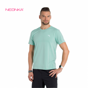 Pánske bežecké tričko s krátkym rukávom - ANTA-SS Tee-MEN-852125105-3-Luminescent Green/Heather Grey Zelená XL