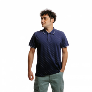 Pánske tričko s krátkym rukávom - AUTHORITY-PS- RICE printed navy Modrá XXL