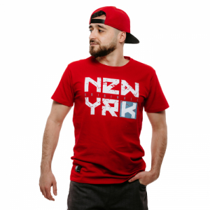 Pánske tričko s krátkym rukávom - AUTHORITY-T-NEWYRK red Červená M