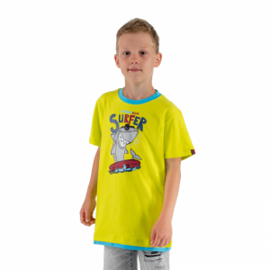 Chlapčenské tričko s krátkym rukávom - AUTHORITY KIDS-SR_TSHARK red Žltá 152/158