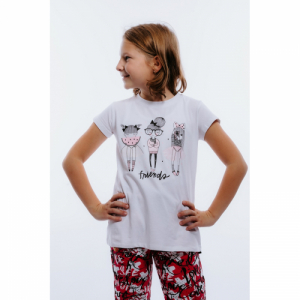 Dievčenské tričko s krátkym rukávom - AUTHORITY KIDS-T-FERN G Biela 104/110